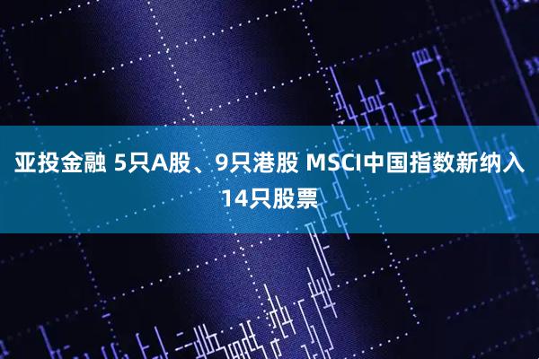 亚投金融 5只A股、9只港股 MSCI中国指数新纳入14只股票